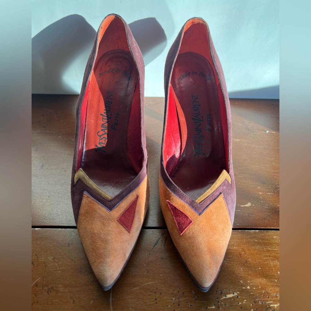 Vintage Yves Saint Laurent suede pumps
